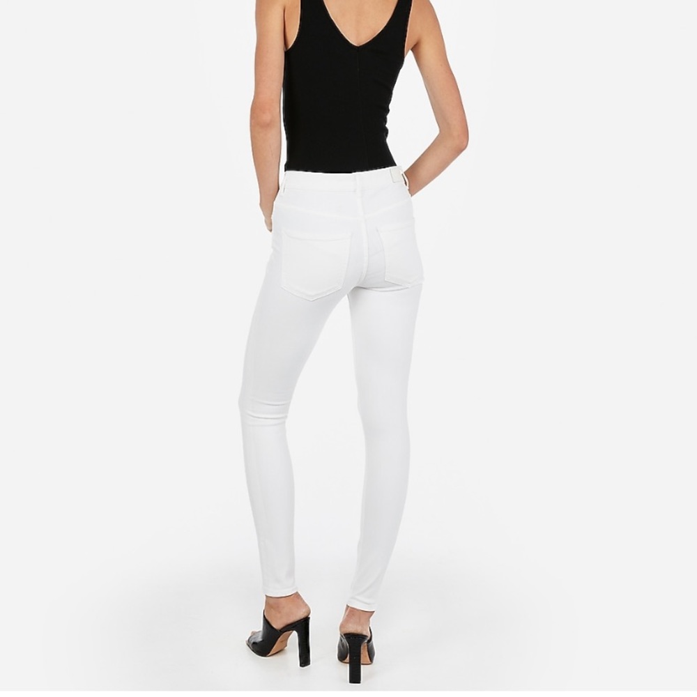 Express high rise white jeans
